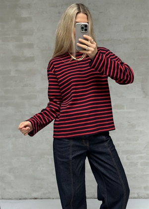 Nete stripe bluse Navy/Red Boii Studios